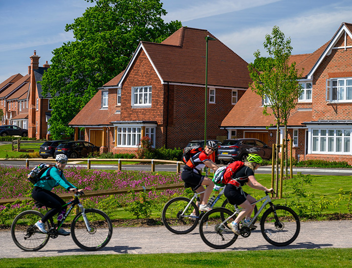 Image of children riding their bikes on a cycle path